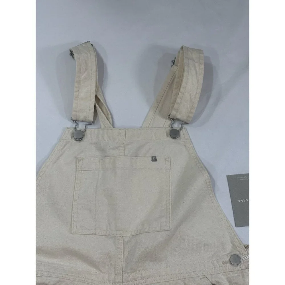 Everlane Bone Canvas Bib Overalls Womens 6
